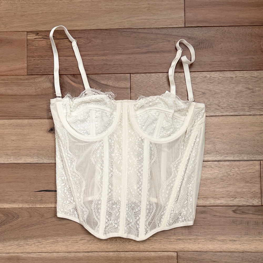 Lace Bustier Corset Top - Cream white 3 for $20